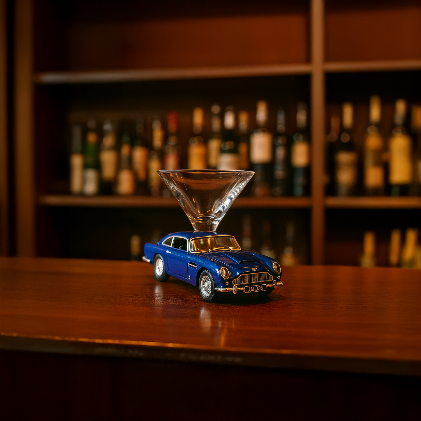 Aston Martin DB5 Martini Glass - Blue
