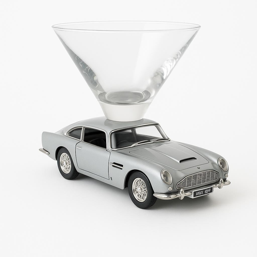 Aston Martin DB5 Martini Glass - Silver – Cartini Glassware
