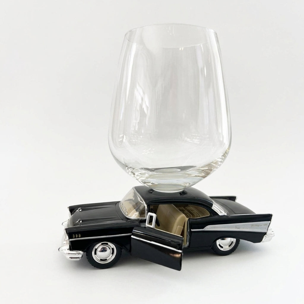 Chevy Bel Air Wine Glass - Black