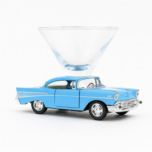 Chevy Bel Air Coupe Martini Glass- Blue