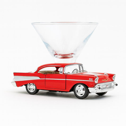 Chevy Bel Air Coupe  Martini Glass - Red