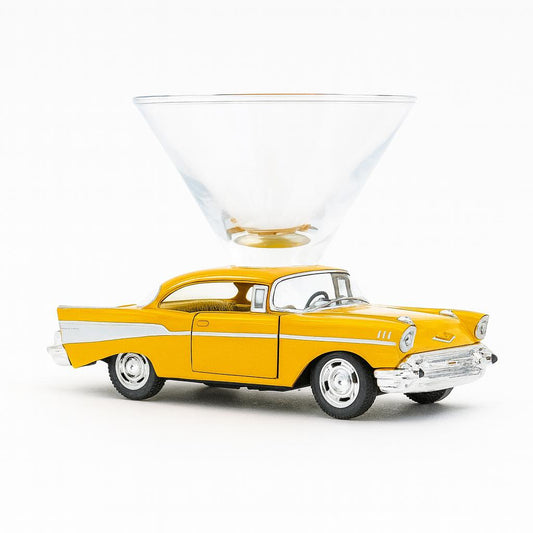 Chevy Bel Air Coupe Martini Glass- Yellow