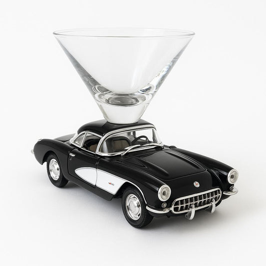 Chevy Corvette  Martini Glass - Black