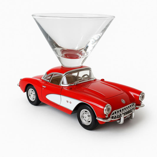Chevy Corvette Martini Glass - Red