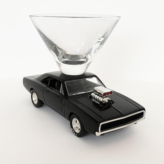 Dodge Charger Martini Glass - Black