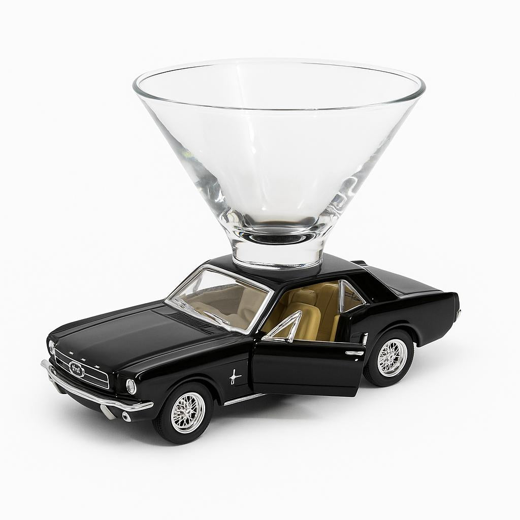 Ford Mustang Martini Glass - Black