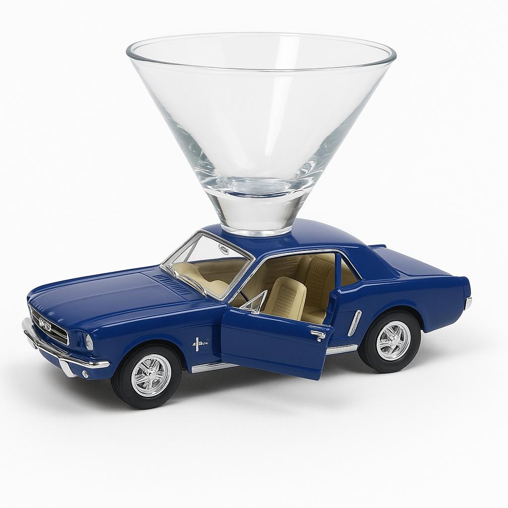 Ford Mustang Martini Glass - Blue