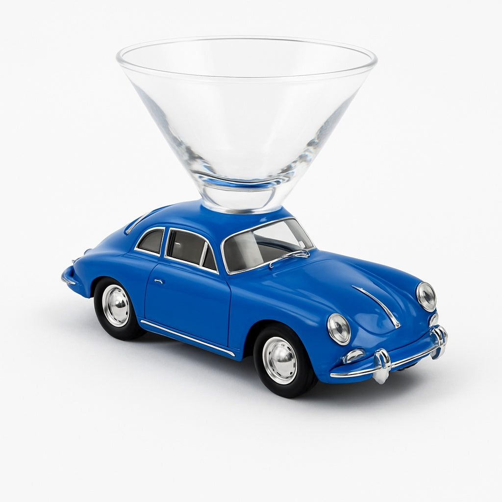 Porsche 356 B Carrera Martini Glass - Blue