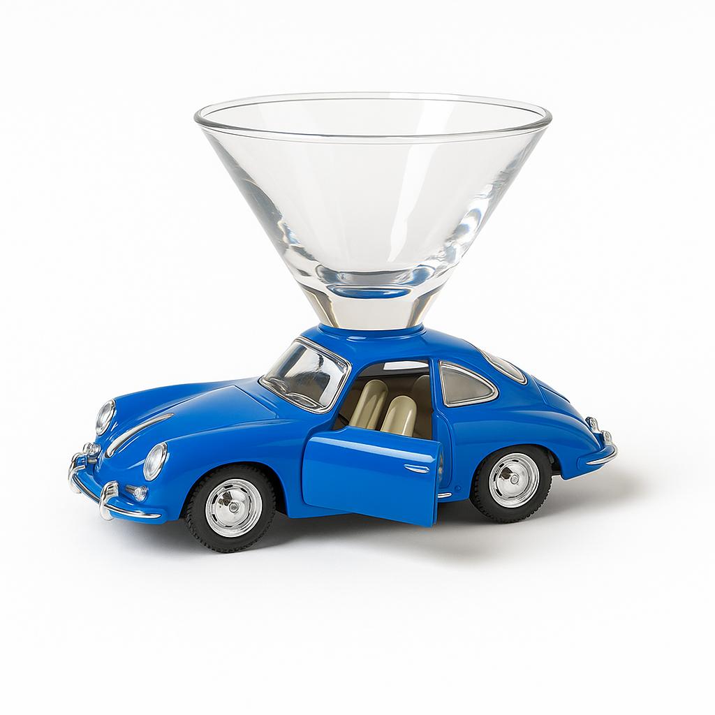 Porsche 356 B Carrera Martini Glass - Blue