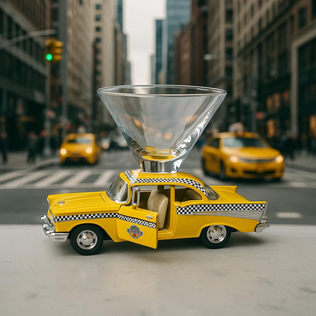 Classic Taxi Cab Martini Glass