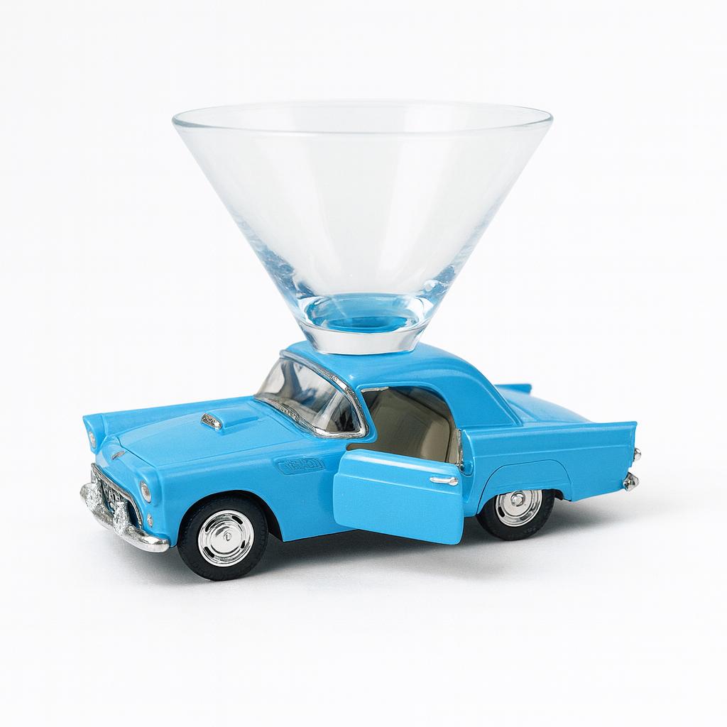 Ford Thunderbird Martini Glass - Blue