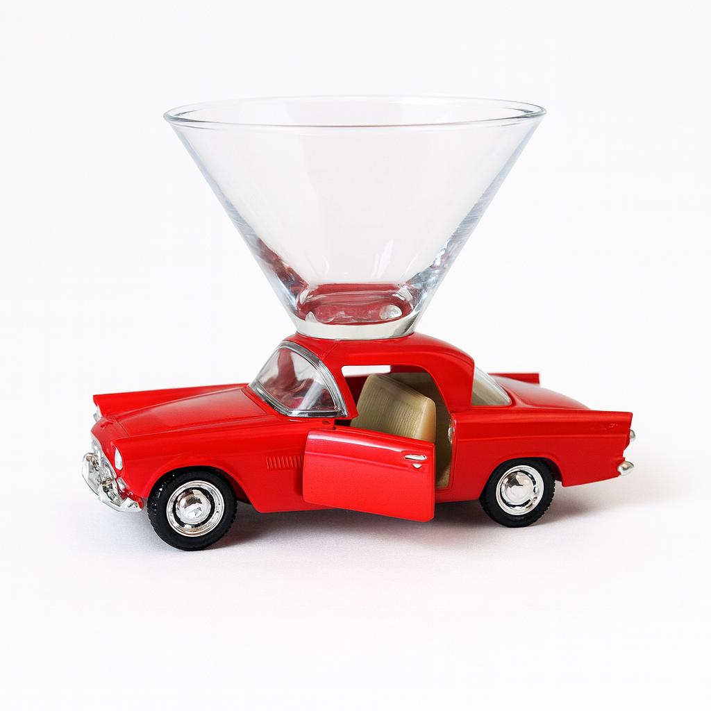 Ford Thunderbird Martini Glass - Red