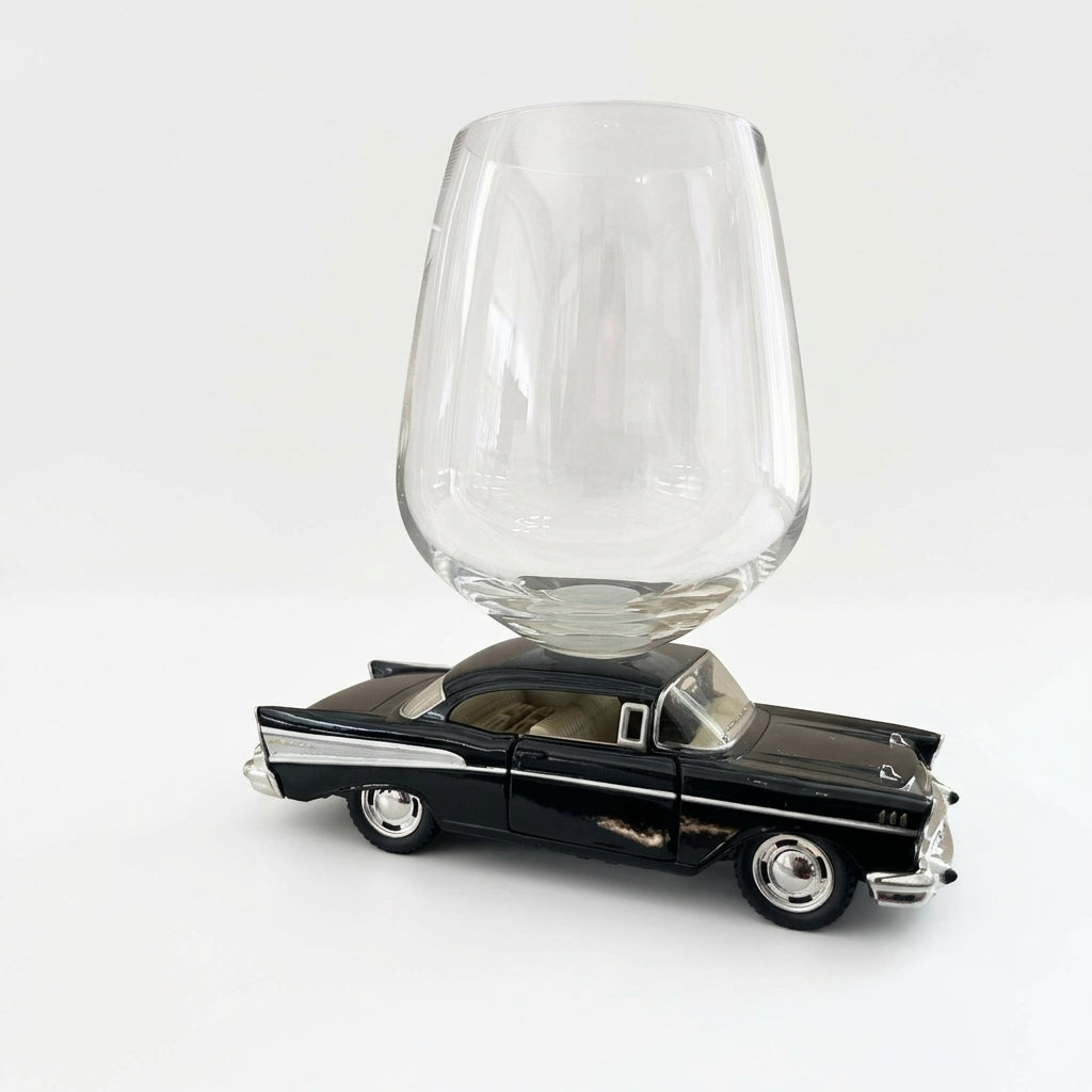Chevy Bel Air Wine Glass - Black