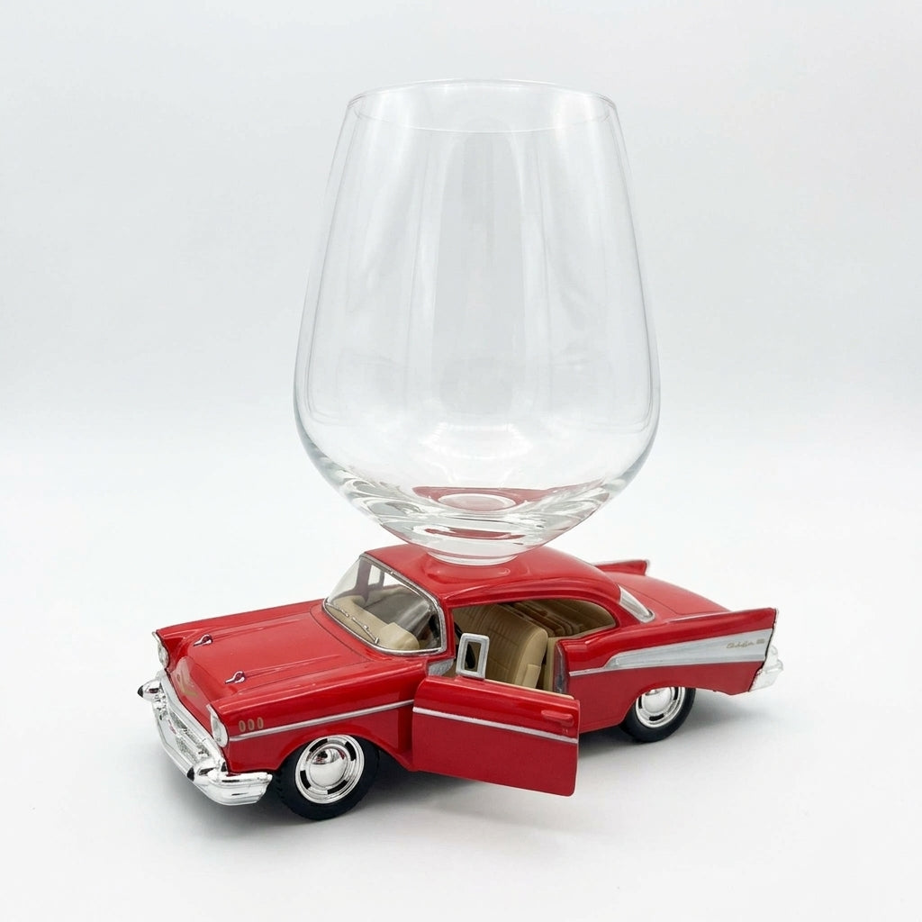 Chevy Bel Air Wine Glass - Red