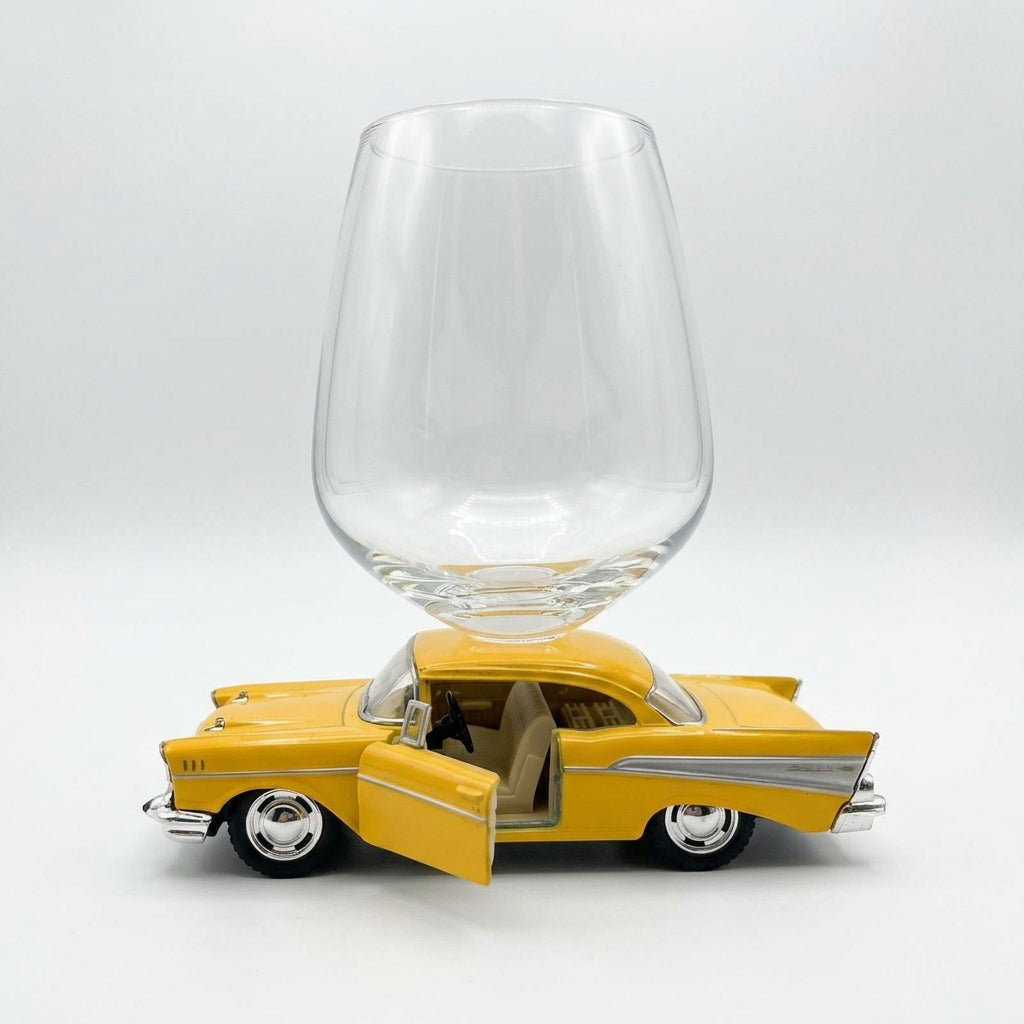 Chevy Bel Air Wine Glass - Yellow