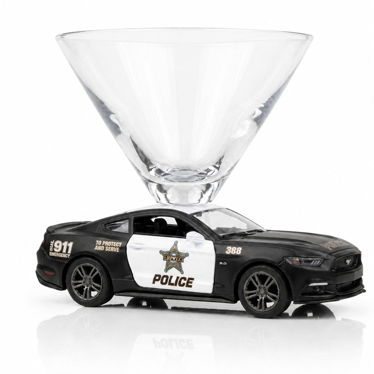 Police Car Martini Glass