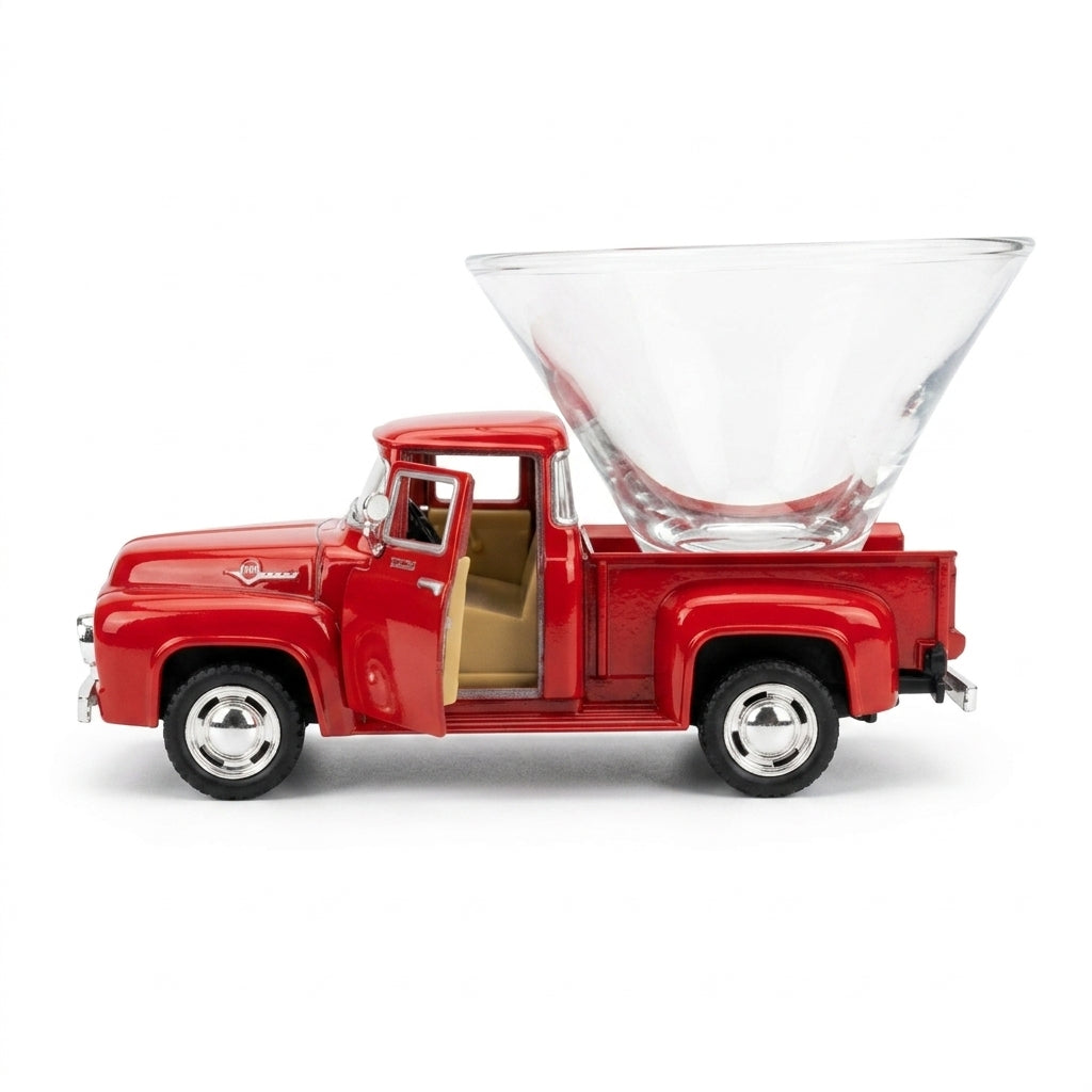 Ford Pickup Truck Martini Glass - Red