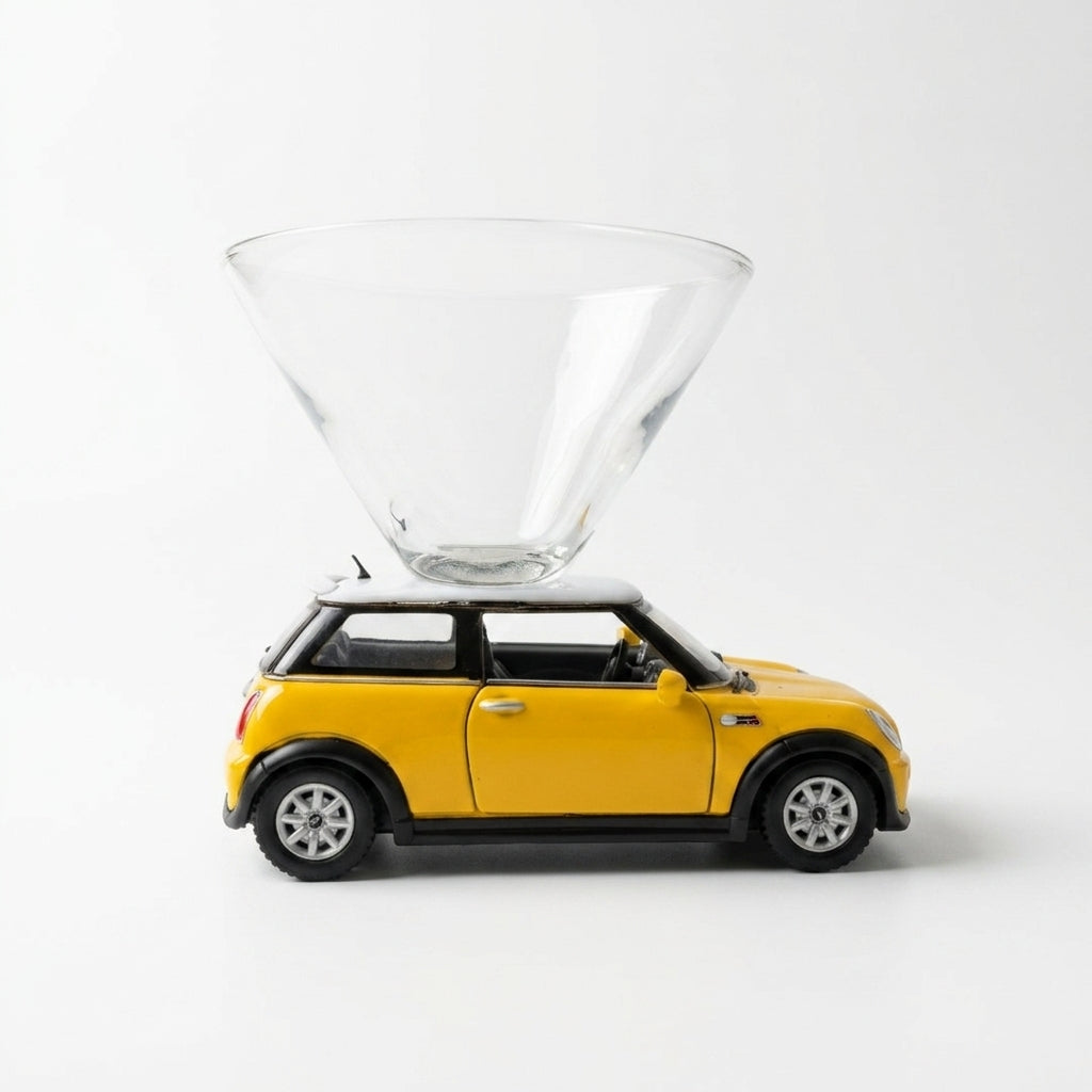 Mini Cooper Martini Glass - Yellow