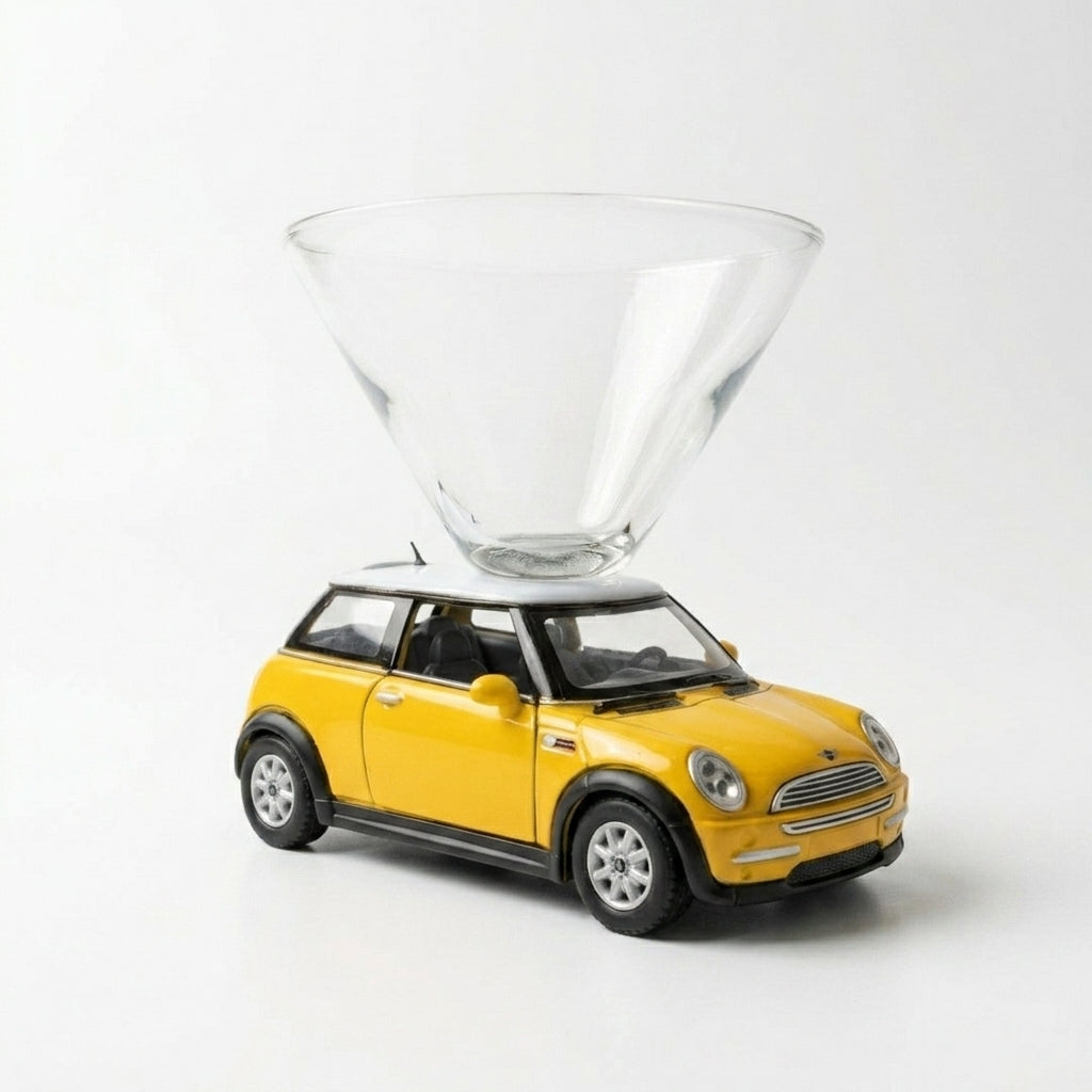 Mini Cooper Martini Glass - Yellow