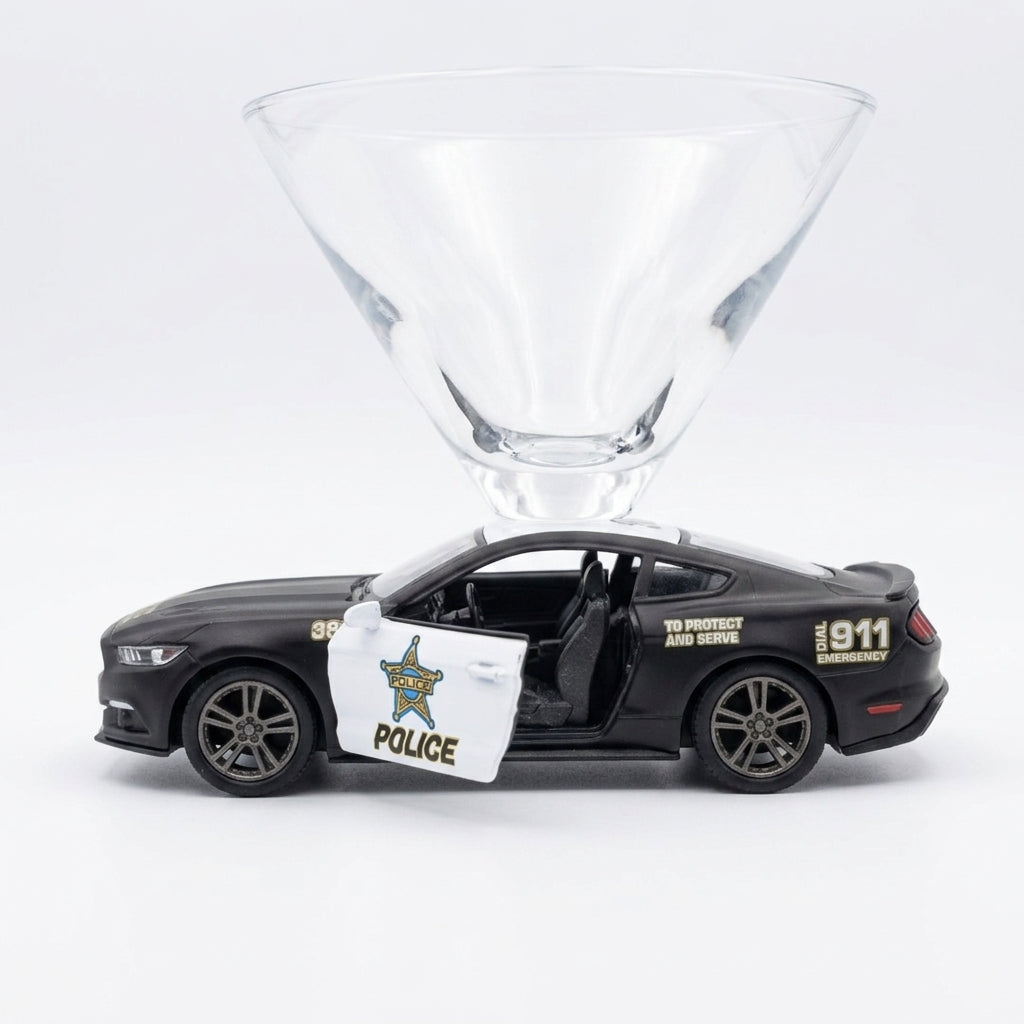 Police Car Martini Glass